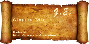 Glazius Edit névjegykártya